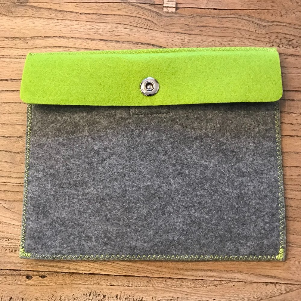 Gray and Green Tablet Case